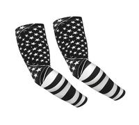 RoMuka Imágenes de dinosaurios de dibujos animados para adultos, seda de hielo, calentadores de brazo con agujero para el pulgar, mangas refrescantes, accesorios para exteriores, Bandera americana