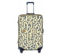 RoMuKa Laberinto Treasure Map Journey Escort, protección exquisita, funda de maleta altamente elástica, perfecta para maletas de 18 a 32 pulgadas, haciendo que viajar sea más cómodo, Blanco, M
