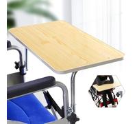 RoMukA Mesa con Bandeja para Silla de Ruedas extraíble, Bandeja para Silla de Ruedas, Mesa de Madera para Silla de Ruedas con Soporte de Tubo de Acero Duradero, Accesorios de Escritorio para Comer