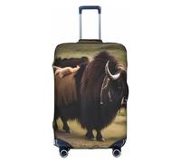 RoMuKa Mighty Highland Yak Journey Escort, protección exquisita, funda de maleta altamente elástica, perfecta para maletas de 18 a 32 pulgadas, haciendo que viajar sea más cómodo, Blanco, M