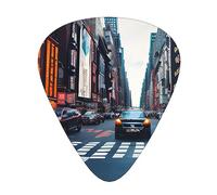RoMuka Paleta de guitarra de la ciudad de Nueva York, paquete de 12 recogedores de guitarra, adecuados para bajo, guitarra eléctrica, banda sonora Yukrili
