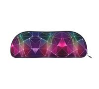RoMuka Red Galaxy Constellation - Bolsa de almacenamiento media redonda de piel para papelería, bolsa de maquillaje, bolsa de almacenamiento, plata, talla única, bolsa de almacenamiento, Silver, Talla