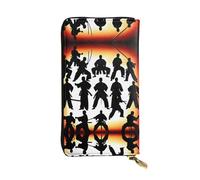 RoMuka Silhouettes Of Martial - Cartera larga de piel para tarjetas de crédito, dinero en efectivo, monedas, color negro, talla única, color negro, Black, Talla única