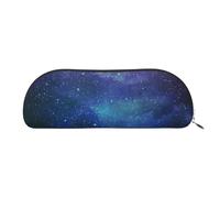 RoMuka Universe With Stars And Galaxy Interstellar - Bolsa de almacenamiento de cuero semicircular, bolsa de papelería, bolsa de maquillaje, bolsa de almacenamiento, plata, talla única, bolsa de