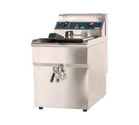 Romux® Freidora Industrial Eléctrica 18 Litros Simple Sobremesa con Grifo | Freidora Profesional de Aceite en Acero Inox 4500 W Termostato Calidad