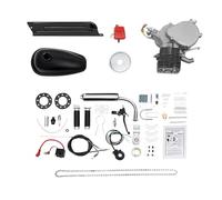 ROMYIX Kit de construcción de motor de bicicleta de 100 ccm, motor de gasolina de 2 tiempos, 44 dientes, 45 km/28 mi/h, negro, rojo, plata, 26, 28 pulgadas, bicicleta multifunción, transmisión