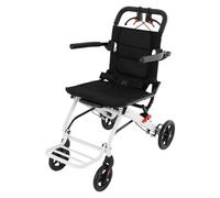 ROMYIX Sillas de ruedas plegables, sillas de ruedas de transporte para viajes, sillas de ruedas de transporte plegables para adultos y personas mayores que soportan 100 kg, silla de ruedas de aluminio