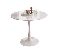 Romyqpipy Mesa redonda de tulipán blanco de 80 cm, mesa de comedor, diseño minimalista moderno de pedestal para espacios pequeños, perfecta para café, brunch y decoración estética del hogar