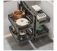 Romyqpipy Organizador ExtraíBle De Esquina Ciega con 4 Cestas Cesta ExtraíBle De 2 Niveles Universal Izquierdo Y Derecho Estante De Almacenamiento Oculto Completamente ExtraíBle para El Hogar