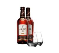 Ron Abuelo 12 Años con Vasos Serigrafiados Regalo