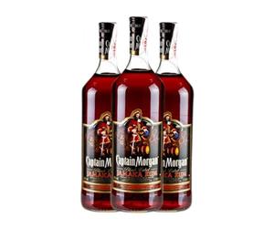 Ron Captain Morgan Black Label Jamaica Rum Botella Misil 1 L (Caja de 3 Botella Misil de 1 L)