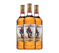 Ron Captain Morgan Spiced Gold Botella Misil 1 L (Caja de 3 Botella Misil de 1 L)