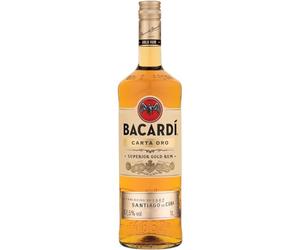 Ron Dorado Superior BACARDÍ Carta Oro, ALC. 37,5%, 100 cl / 1 L, un ron caribeño icónico, ideal para el cóctel Cuba Libre