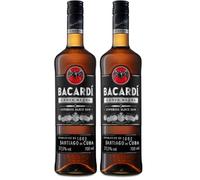 Ron Negro Superior BACARDÍ Carta Negra, ALC. 37,5%, 70 cl / 700 ml, el icónico ron caribeño, perfecto para cócteles tropicales (Paquete de 2)