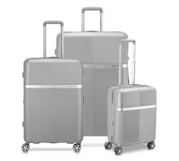 Roncato Airglam 4 ruedas Juego de maletas 3 piezas con pliegue de expansión color plata