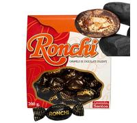 Ronchi - Bombones de chocolate negro con interior crujiente de cacahuete y almendra - 200g - Ingredientes 100% naturales - Sin Gluten - Artesanales - Ronchi Santos, desde 1948