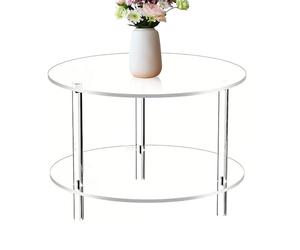 Ronda baja, central de 2 niveles | de noche transparente 40 x 40 x 42 cm para dormitorio salón apartamento oficina espacio reducido estilo limpio alta resistencia cPiso patio jardín