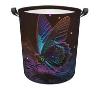 Ronda Cestos Para La Colada Mariposa Romántica, Mariposa, Boho Cesta Ropa Sucia Impermeable Ronda Cesta De Lavadero Duradero Cubo Ropa Sucia Para Baño Colegio Dormitorio 34X42CM