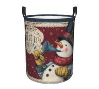 Ronda Cestos Para La Colada Muñeco De Nieve Sombrero De Copa Trompeta Cubo Ropa Sucia Almacenaje Cesta Ropa Sucia Impermeable Ronda Cesta De Lavadero Para Baño Dormitorio Habitacion