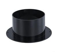 Ronda PVC estilo pared buje brida 150mm ABS conector de conducto para baño ventilador extractor tubo - negro (100MM)