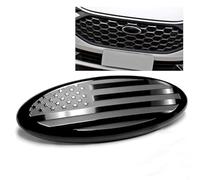 Rondrive 12,5 cm Negro Emblema Cover adecuado para Ford Kuga Mustang Focus Fiesta Puma C-Max S-Max Delantero Trasero Bandera de Estados Unidos Diseño Logo Pegatina Rejilla Trasera Emblema Emblema