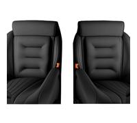 Rondrive Cojín para asiento de coche, acolchado para las piernas, acolchado grueso, universal, se adapta a Seat Leon Renault Scenic Dacia, resistente a las manchas, color negro - Juego de 2 unidades