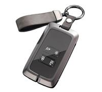Rondrive Funda de piel para llave de coche de metal para Alpine A290 GTS para Mitsubishi ASX Colt 2023 2024 2025 4 accesorios de botones funda para llave llavero llavero B gris