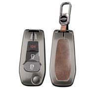 Rondrive Funda para llave abatible para Ford F150 2025 2026 F-250 F-350 Super Duty Ranger Maverick Expedition Metal y Cuero Soporte para llaves de coche, color marrón