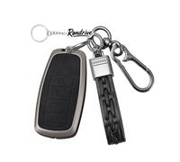Rondrive Funda para llave compatible con Chery Omoda 5 E5 C9 Tiggo 7 Tiggo 8 Tiggo 8 Pro Tiggo 9 compatible con Jaecoo J7 funda de llave de metal de cuero funda llavero 4 botones