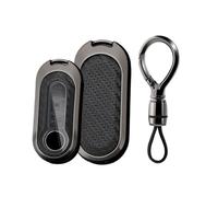 Rondrive Funda para llave compatible con FIAT 500 500X 500C Brava Ducato Punto Evo Panda Lancia Musa Linea Funda de piel sintética para Opel Combo 2012-2018 Carcasa para llave Negro