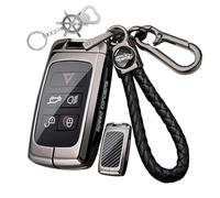 Rondrive Funda para llave compatible con Land Rover Defender 110 L663 Discovery 5 L462 Sport L550 2019-2025, funda para llave, carcasa de metal, accesorios de fibra de carbono, color negro