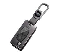 Rondrive Funda para llave compatible con P-eu-ot 4007 4008 2007-2013 1007 107 407 807 207 307 308 Boxer Partner 607 Metal Cuero Autoschlüssel Funda protectora para llave de llave 2/3/4 teclas A Gris
