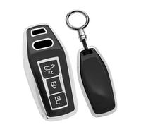 Rondrive Funda para llave de coche compatible con Audi A5 B10 S5 A6 C9 S6 Q5 SQ5 Q6 SQ6 A5L A6L E-Hybrid Avant 2025 2026 TPU Funda para llave de coche Funda para llave de coche con llavero 3 botones-A