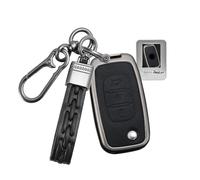 Rondrive Funda para llave de coche compatible con Mercedes Smart Fortwo 453 Forfour Citan Mixto de piel, funda para llave de Renault Clio, 3 botones, color negro
