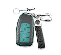 Rondrive Funda para llave de coche compatible con Omoda E5 C9 EV 2021-2025 para Ebro S400 S700 S800 S900 TPU Estructura de piel TPU Funda de llavero Accesorios B Verde