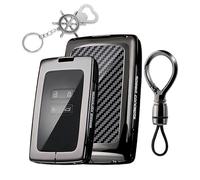 Rondrive Funda para llave de coche compatible con Renault R4 R5 E-Tech Alpine A290 Clio 5 Austral para Dacia Duster 2/3 Keyless Carcasa de metal resistente a los arañazos con llavero 4 botones, F