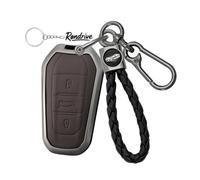 Rondrive Funda para llave de coche de piel metálica, compatible con Peugeot 208 308 508 2008 3008 5008 para Citroen C3 Arricross C4 Picasso Funda para llave de llave Marrón