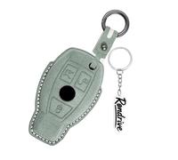 Rondrive Funda para llave de coche para Mercedes A B C CL CLK E M R S SL SLK Clase W245 W203 W204 W211 W212 de piel con llavero 3 botones verde claro