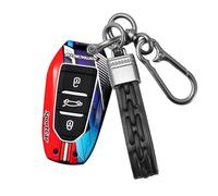 Rondrive Funda para llave deportiva compatible con Fiat 600 600e Hybrid 2023 2024 2025 2026 para Jeep Avenger Hybrid Silicona Luminosa Llave de Coche Carcasa Llavero Rojo