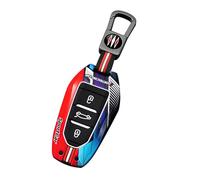 Rondrive Funda para llave deportiva compatible con Peugeot E-5008 5008 308 SW 3008 3008E GT 2008 5008 e208 e2008 2024 2024 2024 funda de silicona luminosa para llave de coche llavero rojo