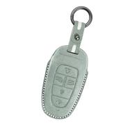 Rondrive - Funda para llavero de 5 botones compatible con Hyundai Tucson 2023 2024 de piel auténtica para llave de coche Santa Fe Palisade Sonata Ioniq 5 6 N Santa Cruz Nexo 2019-2025, color verde