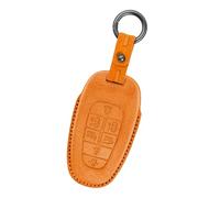 Rondrive Funda para llavero de 7 botones compatible con Hyundai Palisade 2024 2025, funda protectora de piel de ante para Tucson Santa Fe Sonata Ioniq 5 6 N Santa Cruz Nexo 2019 en adelante, naranja