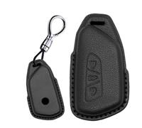 Rondrive Funda protectora de piel para llave de coche Macaron compatible con Cupra Formentor Born Ateca Leon Tavascan para Ford Capri EV 2025 2026 Funda para llave de llavero Accesorios-A Negro