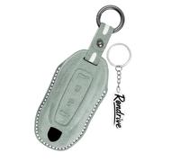 Rondrive Se adapta a Porsche Macan EV 2024 Funda para llave de coche Porsche Macan EV 4 2025 2026 Cuero 4 Botones Mando a Distancia Protector Llave Funda para Llave Funda con Llavero Verde Claro