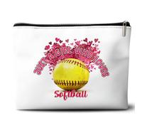 Rone168 Bolsa organizadora de regalos de sóftbol para niñas, bolsa organizadora de regalos de sóftbol para niñas, 10 x 7 pulgadas, Amarillo