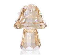 RONG KRISTO Adorno de hongo de cristal con diamantes de imitación, decoración del hogar, mesa de oficina, regalos coleccionables hechos a mano (color champán)