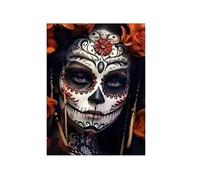 RONGCH Cuadro sobre Lienzo Póster En Lienzo De Chicas con Calavera Arte Moderno Decoración De Pintura Gótica del Día De Los Muertos Mexicano(UN,30x40cm)