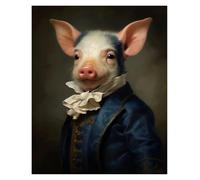 RONGCH Cuadro sobre Lienzo Pósteres con Retrato De Animales Vestidos con Atuendo Noble, Impresión En Lienzo, Imagen Artística De Pared para Decoración del Hogar Y Sala De Estar(E,30x42cm)