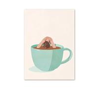RONGCH Cuadro sobre Lienzo Taza de café Lavadora Cuadro sobre Lienzo para Pared Carteles e Impresiones imágenes Minimalistas nórdicas para decoración para Sala de Estar(Segundo,30X40cm No Framed)