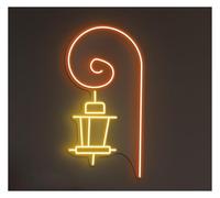 RONGCH Decoración Lámparas Farola De Calle, Linterna LED, Letrero Neón, Bombilla, Decoración Pared, Hogar, Tiendas, Arte, Luz, Habitación, Dormitorio, Juego 50cm(Style A)